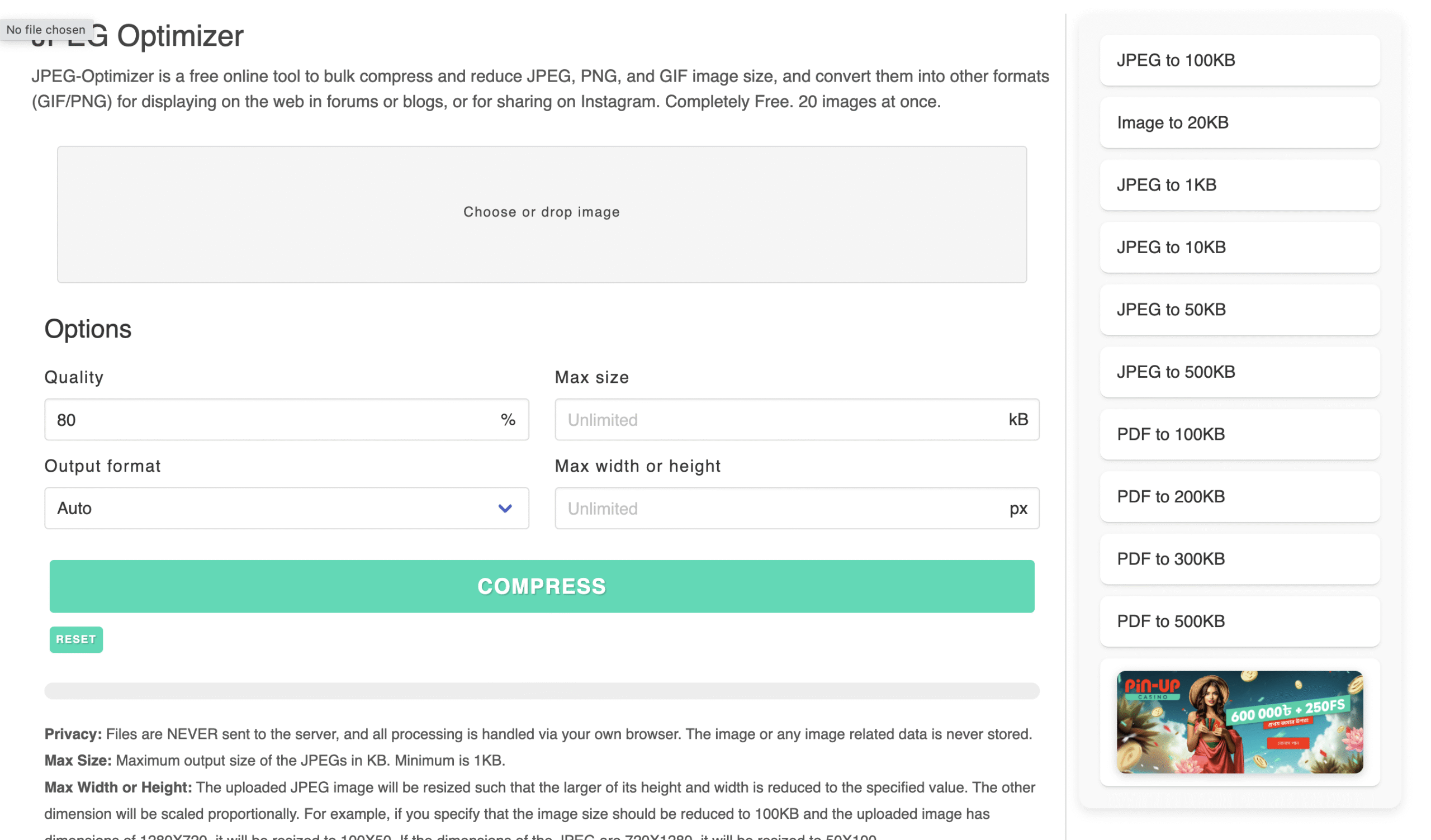 Tool Name: JPEG Optimizer – Image Compression Tool