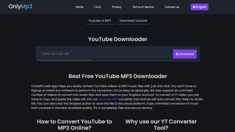 OnlyMp3 - Youtube to Mp3 Convertor